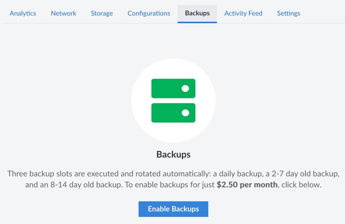 Enable Linode Backups by navigating to the individual Linode&rsquo;s backup menu